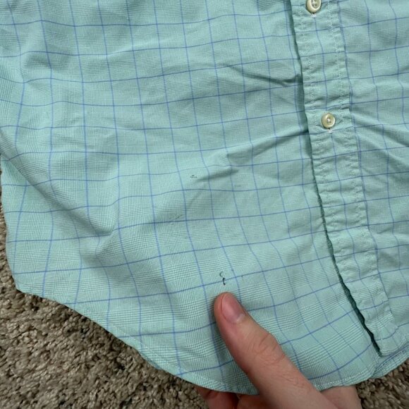 Ralph Lauren Performance Classic Fit Button Up Shirt Small Blue Check L/S - Picture 9 of 14
